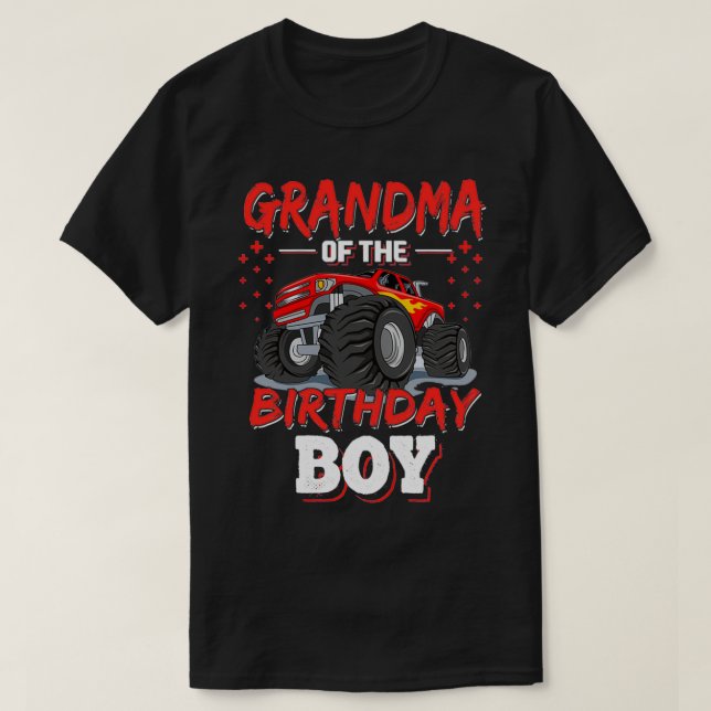 Grandma of the Birthday Boy Matching Monster Truck T-Shirt (Design Front)