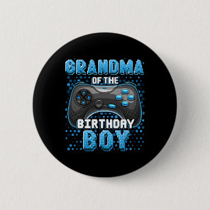 Grandma Of The Birthday Boy Matching Video Game Bi 6 Cm Round Badge