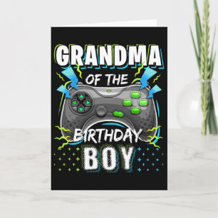 Grandma Of The Birthday Boy Matching Video Game Bi Card