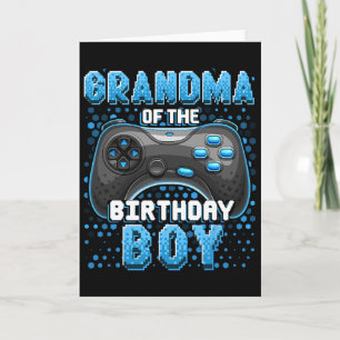 Grandma Of The Birthday Boy Matching Video Game Bi Card