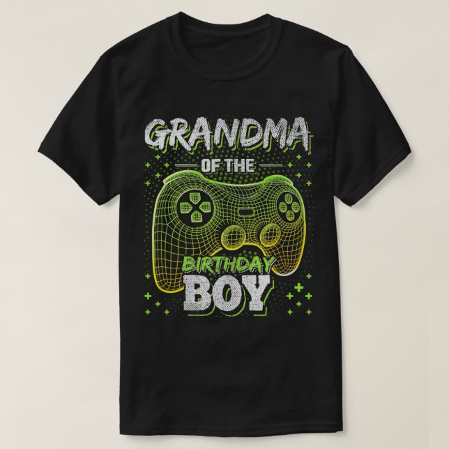 Grandma of the Birthday Boy Matching Video Game Bi T-Shirt (Design Front)