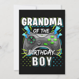 Grandma of the Birthday Boy Matching Video Game Invitation
