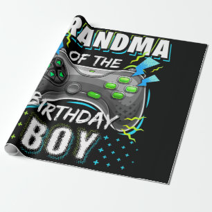 Grandma of the Birthday Boy Matching Video Game Wrapping Paper
