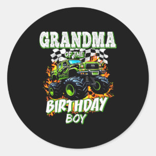Grandma Of The Birthday Boy Monster Truck Birthday Classic Round Sticker