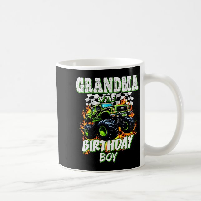 Grandma Of The Birthday Boy Monster Truck Birthday Coffee Mug (Right)