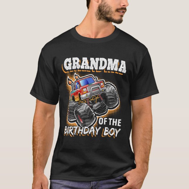 Grandma of the Birthday Boy Monster Truck Birthday T-Shirt (Front)