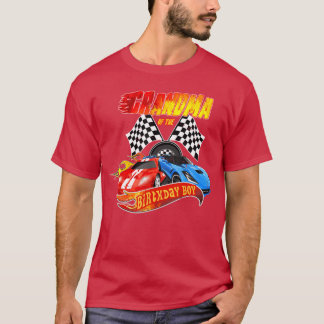 Grandma Of The Birthday Boy Race Birthday Party Ra T-Shirt