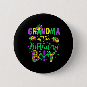 Grandma Of The Birthday Boy Shirt Mardi Gras Gigi  6 Cm Round Badge