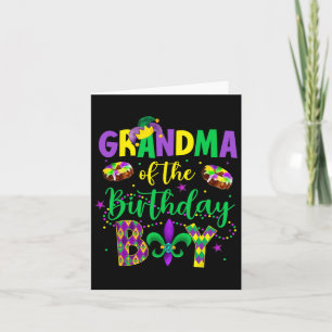 Grandma Of The Birthday Boy Shirt Mardi Gras Gigi Card