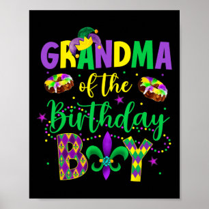 Grandma Of The Birthday Boy Shirt Mardi Gras Gigi Poster