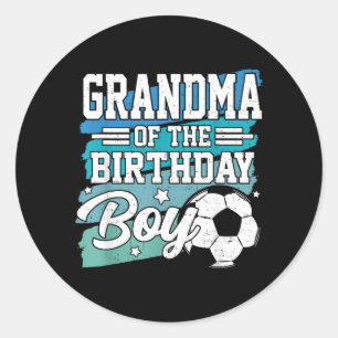 Grandma Of The Birthday Boy Soccer Family Matching Classic Round Sticker