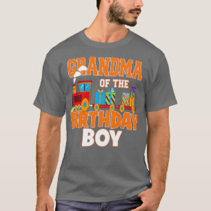Grandma Of The Birthday Boy Train Lover Bday Party T-Shirt