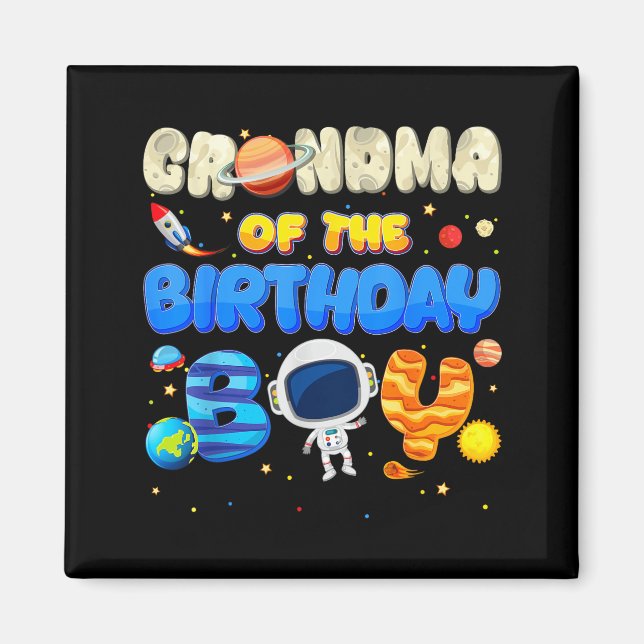 Grandma Of The Birthday Boy Two The Moon Family Ma Magnet (Front)