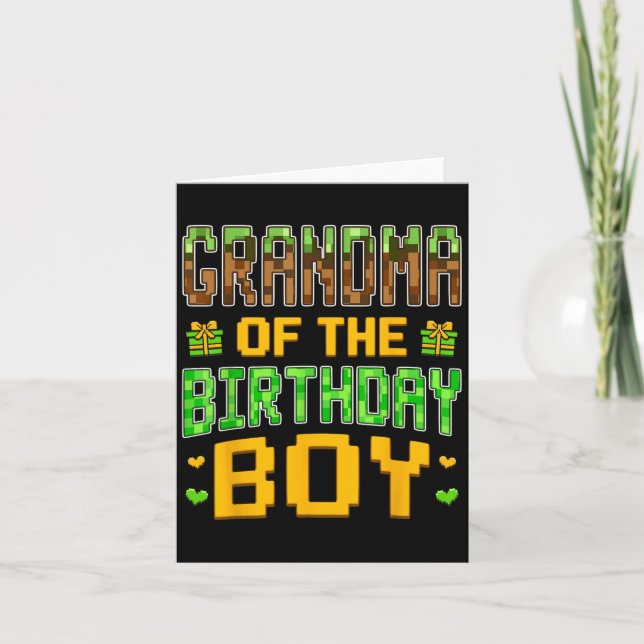 Grandma Of The Birthday Boy Video Gamer Birthday P Card (Front)