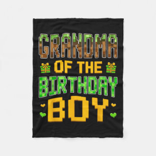 Grandma Of The Birthday Boy Video Gamer Birthday P Fleece Blanket