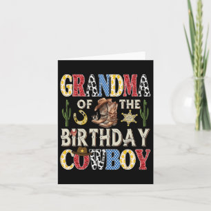 Grandma Of The Birthday Cowboy Rodeo Western Card