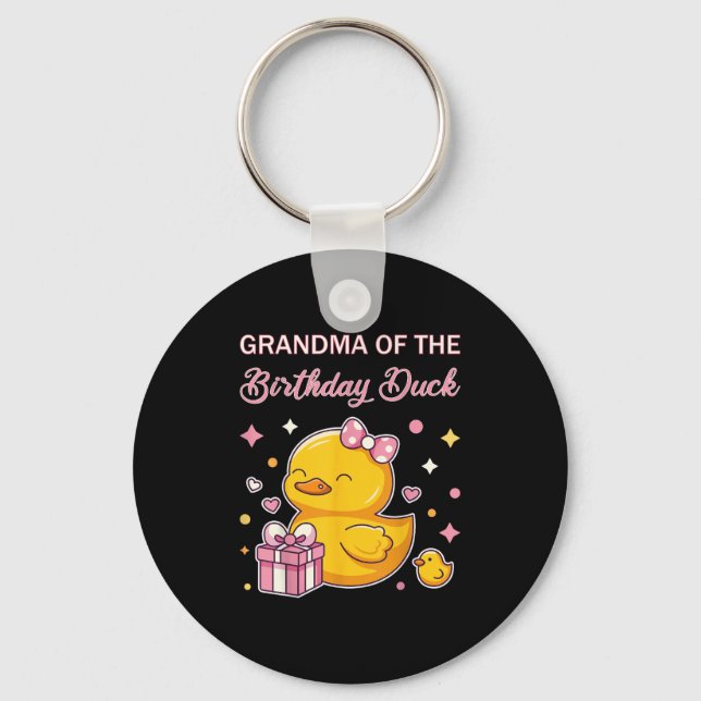 Grandma Of The Birthday Duck Christmas Anime Party Key Ring (Front)