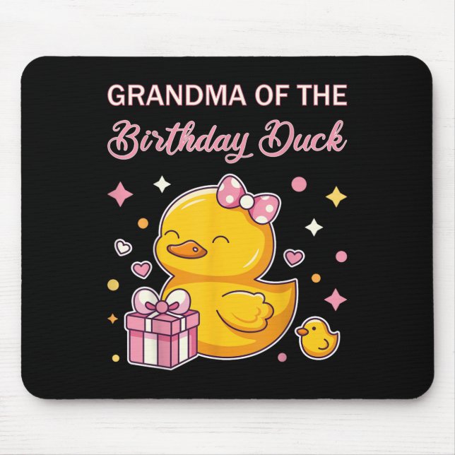 Grandma Of The Birthday Duck Christmas Anime Party Mouse Mat (Front)