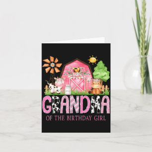 Grandma Of The Birthday Girl 1st Birthday Nk Cow F Card