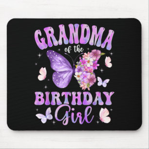 Grandma of The Birthday Girl Butterfly Party Mouse Mat