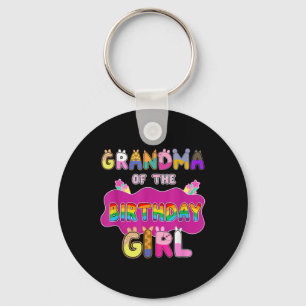 Grandma Of The Birthday Girl Family Pig Party Deco Key Ring