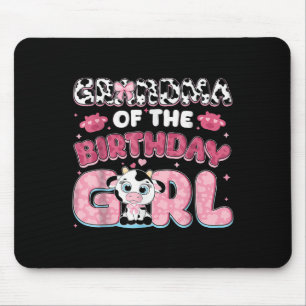 Grandma Of The Birthday Girl Farm Cow Grandma Birt Mouse Mat