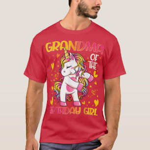 Grandma of the Birthday Girl Flossing Unicorn Gran T-Shirt