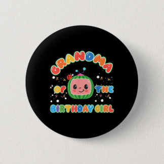 Grandma of The Birthday Girl Funny Melon Family 6 Cm Round Badge