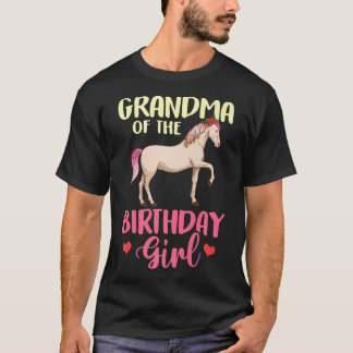 Grandma Of The Birthday Girl Horse Equestrian T-Shirt
