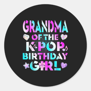 Grandma Of The Birthday Girl Kpop Family Matching Classic Round Sticker