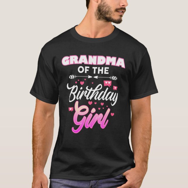 Grandma Of The Birthday Girl Matching Family B-Day T-Shirt (Front)