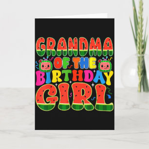 Grandma Of The Birthday Girl Melon Family Matching Card