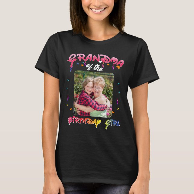 Grandma of the Birthday Girl Personalised Birthday T-Shirt (Front)