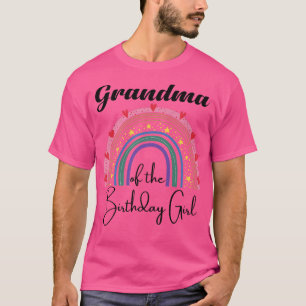 Grandma of The Birthday Girl Rainbow Boho Birthday T-Shirt