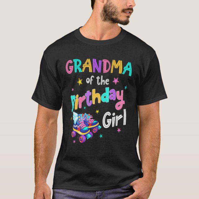 Grandma Of The Birthday Girl Rolling Skate Bday Fa T-Shirt (Front)