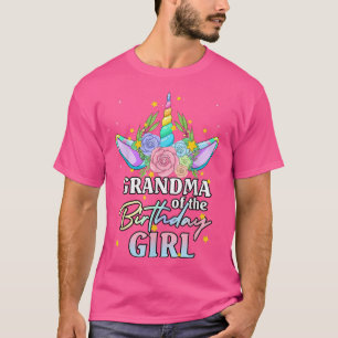 Grandma of the Birthday Girl Unicorn Rainbow Match T-Shirt