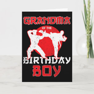 Grandma Of The Birthday Karate Taekwondo Boy Marti Card
