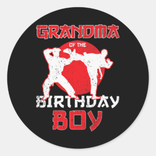 Grandma Of The Birthday Karate Taekwondo Boy Marti Classic Round Sticker