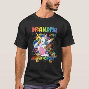 Grandma of the Birthday Princess Girl Dabbing Unic T-Shirt
