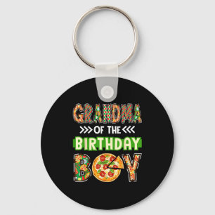 Grandma of the boy birthday boy pizza lover party key ring