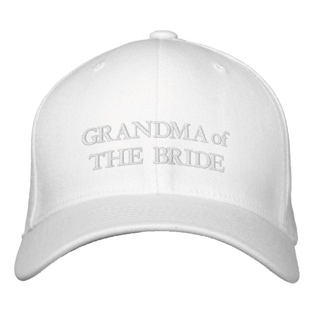 Grandma of the Bride blush pink white chic wedding Embroidered Hat (Front)