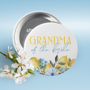 Grandma of the Bride Lemon Bridal Shower Button