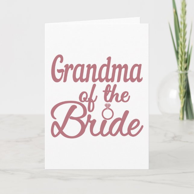 Grandma Of The Bride Wedding Family Matching Card (Front)