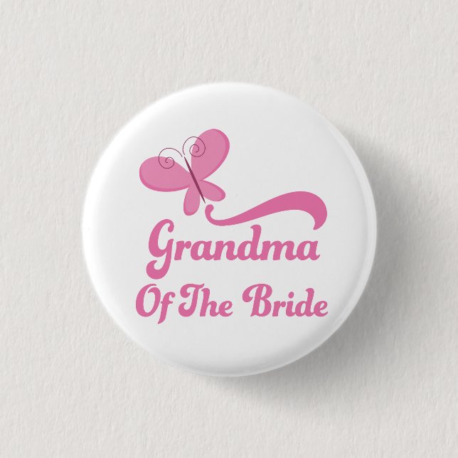 Grandma of the Bride Wedding Party 3 Cm Round Badge (Front)