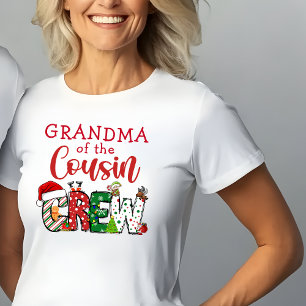 Grandma of the Cousin Crew Christmas Doodle T-Shirt