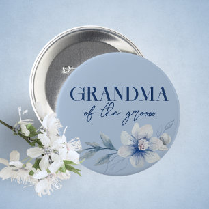 Grandma of the Groom Blue Bridal Shower Button