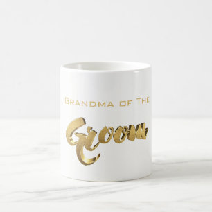 Grandma of The Groom Elegant Typography Gold Text Coffee Mug