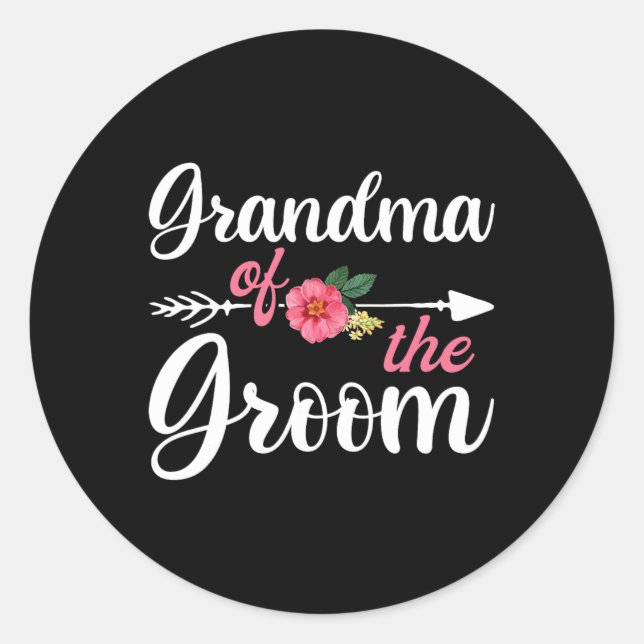 Grandma Of The Groom Shirts For Women  Classic Round Sticker (Front)