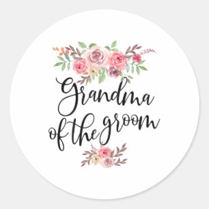 Grandma Of The Groom Wedding Bridal Party _1 Classic Round Sticker