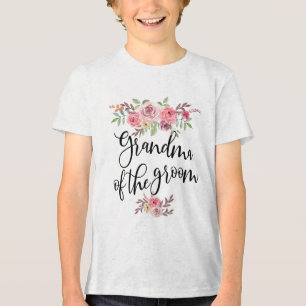 Grandma Of The Groom Wedding Bridal Party _1 Tri-Blend Shirt